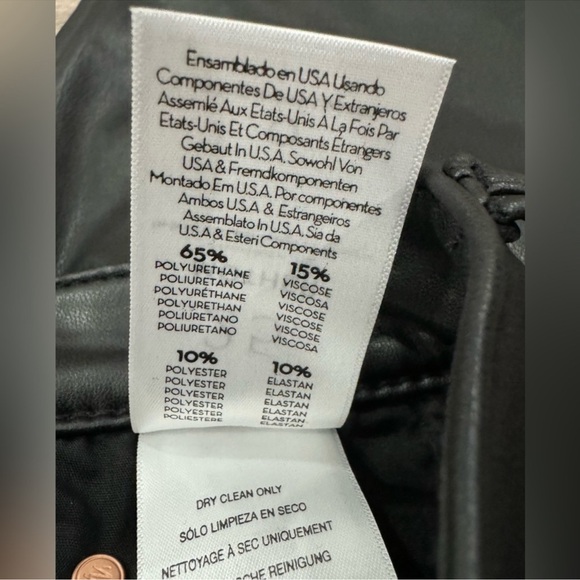 Mother The Insider Ankle Black Faux Leather Wax On Wax Off Pants - Picture 11 of 11